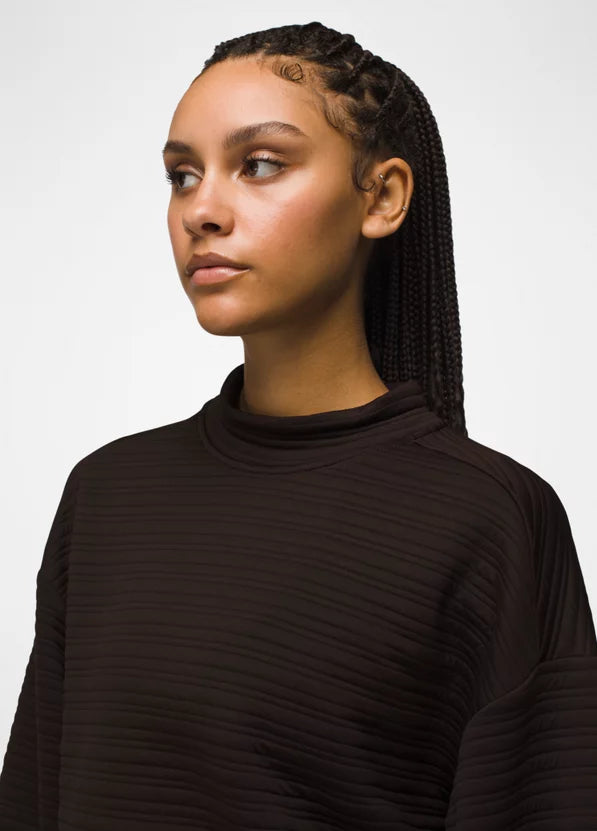 Send Off Pullover Espresso Ruffled Neck Pullover