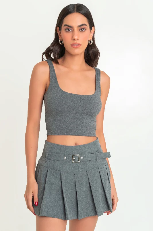 Crop top tirantes Satin Blend Silk Blend Wool Blend