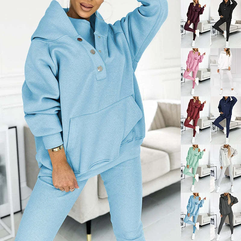 3pcs Women's Sports Suit Loose Hooded Pockets Sweatshirt And Vest And Slim Trousers Trousers Bootcut Casual 3pcs Women's Sports Suit Loose Hooded Pockets Sweatshirt And Vest And Slim Trousers Trousers Bootcut Casual