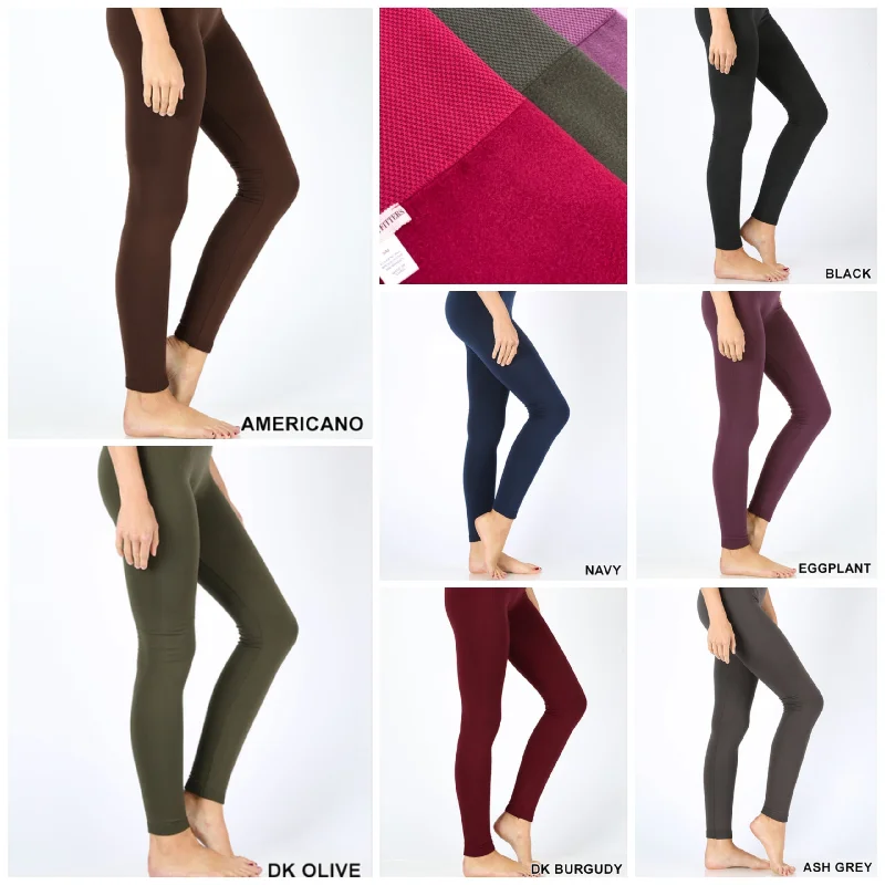 Hi-Waist Tummy Control FLEECE LINED Legging Comfortable Printed Workout Leggings