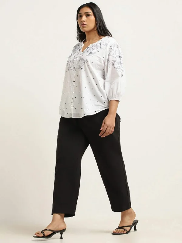 Gia Black Solid Trousers Trousers Capri Summer