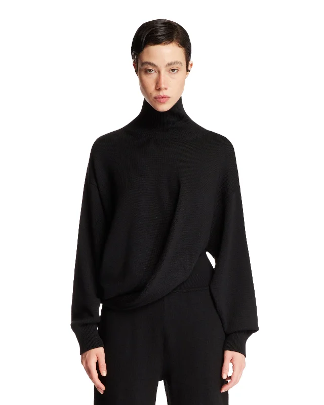 Pullover Asimmetrico Nero Long Sleeve Pullover