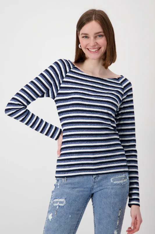 Pullover, moonlight blue Ringel Cap Sleeve Casual