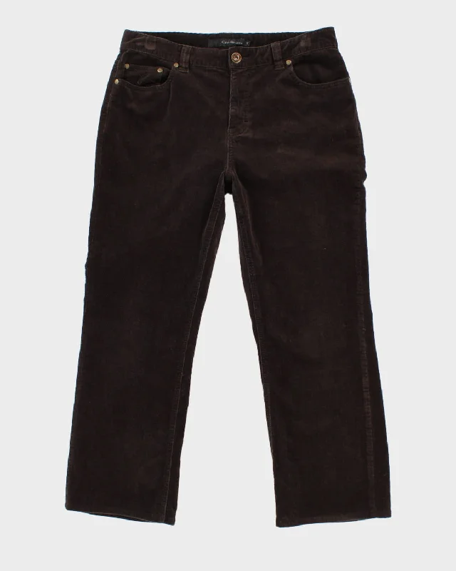 Calvin Klein Brown Corduroy Trousers - W34 L27 Trousers Capri Summer