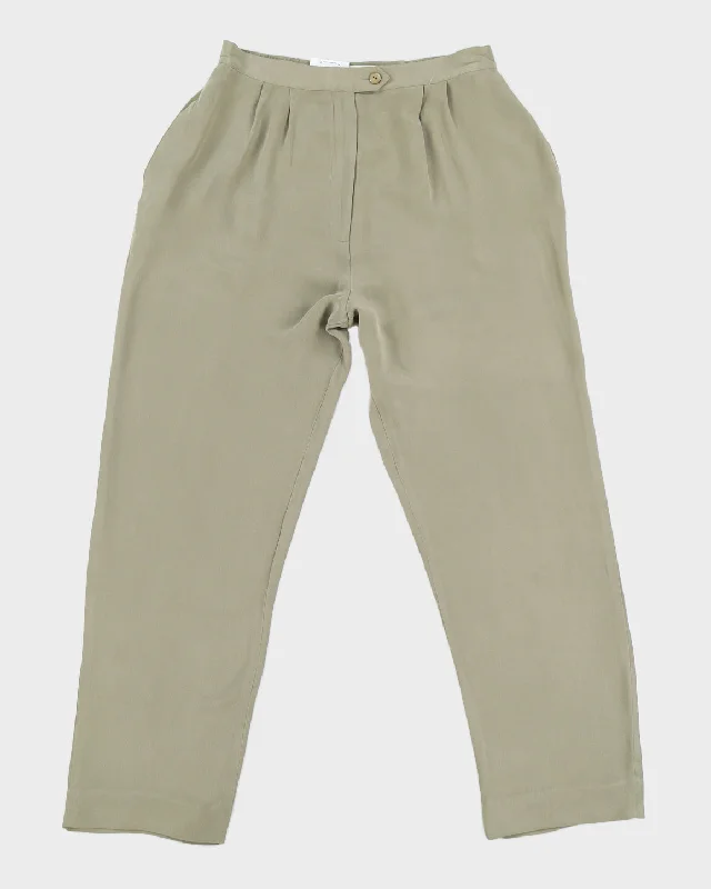 Vintage 80s Mulberry Silk Trousers - W32 Trousers Bootcut Casual