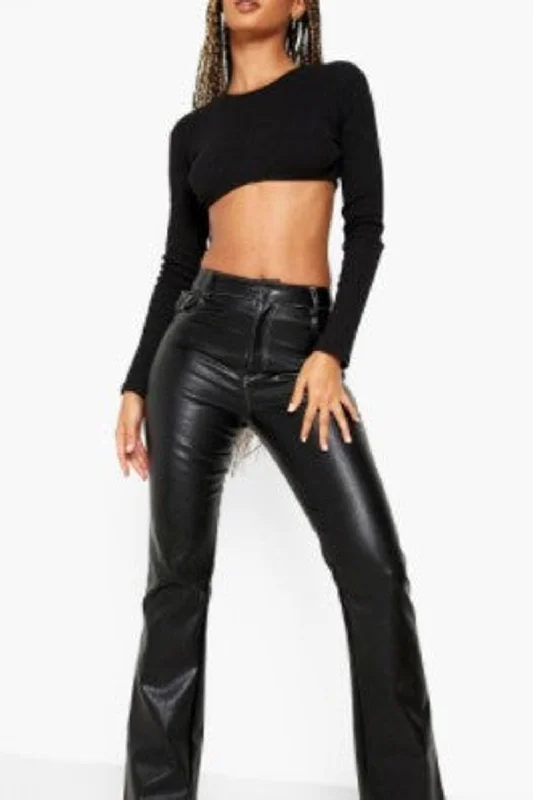 Black Poly Long Sleeve Crop Top Polka Dot Checkered Tartan