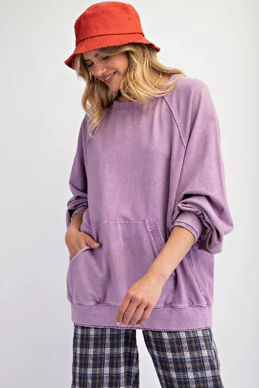 Casually Perfect Washed Lavender Pullover V-Neck Stylish Pullover