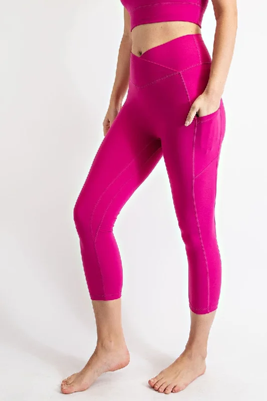Butter Soft Yoga Capri Leggings with V Waistband and Pockets Stylish Stretch Pants Leggings Butter Soft Yoga Capri Leggings with V Waistband and Pockets Stylish Stretch Pants Leggings