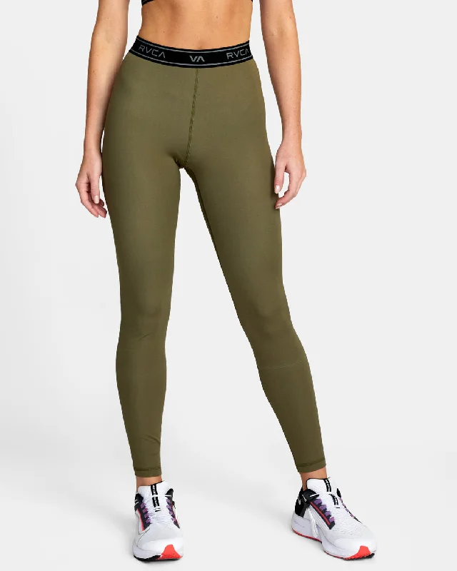 Base Workout Leggings - Olive Fashionable Minimal Active Leggings