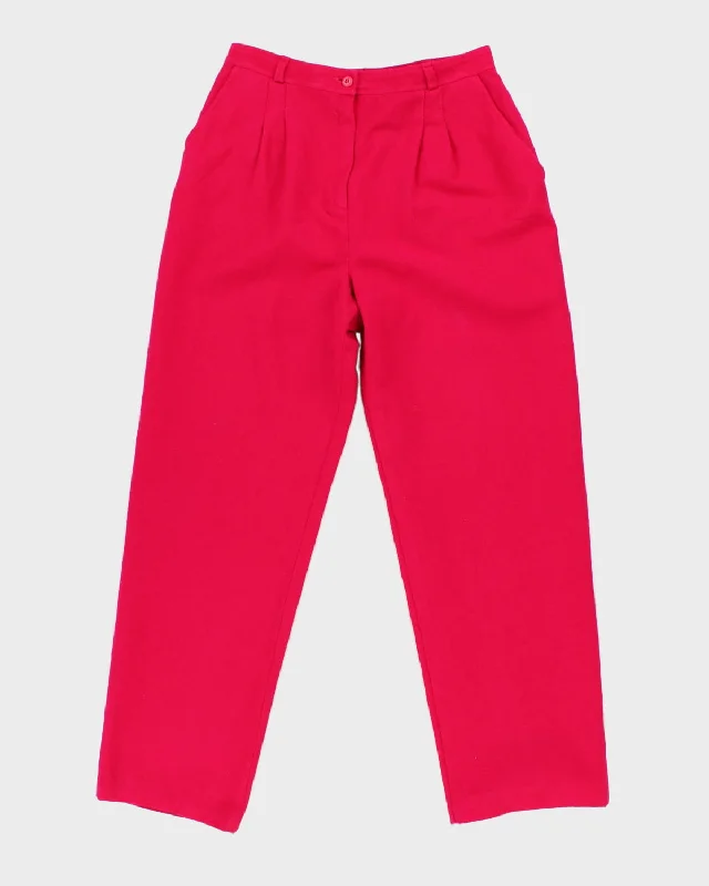 Vintage 80s Mister Leonard Hot Pink Wool Trousers - W30 L30 Trousers Flared Retro