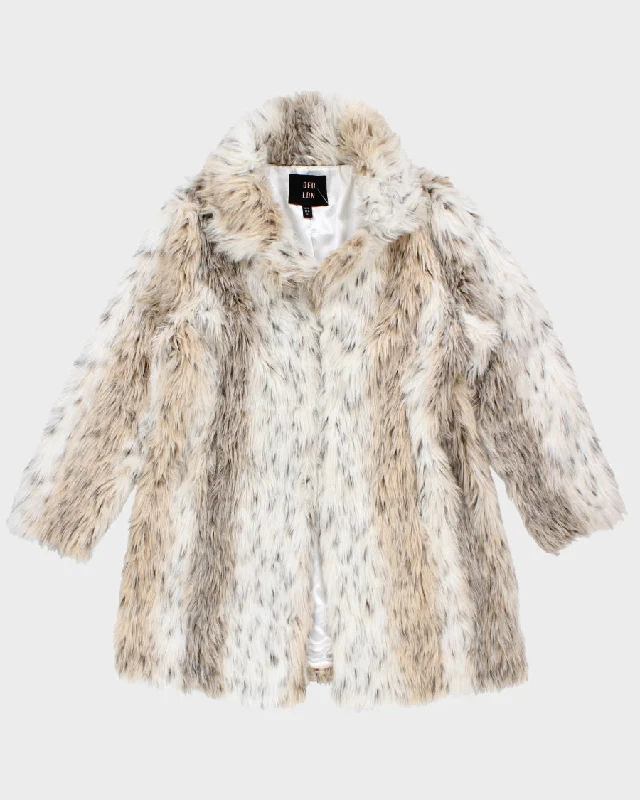 Dreamy Winter Faux Fur Coat - XL Cotton Linen Terry