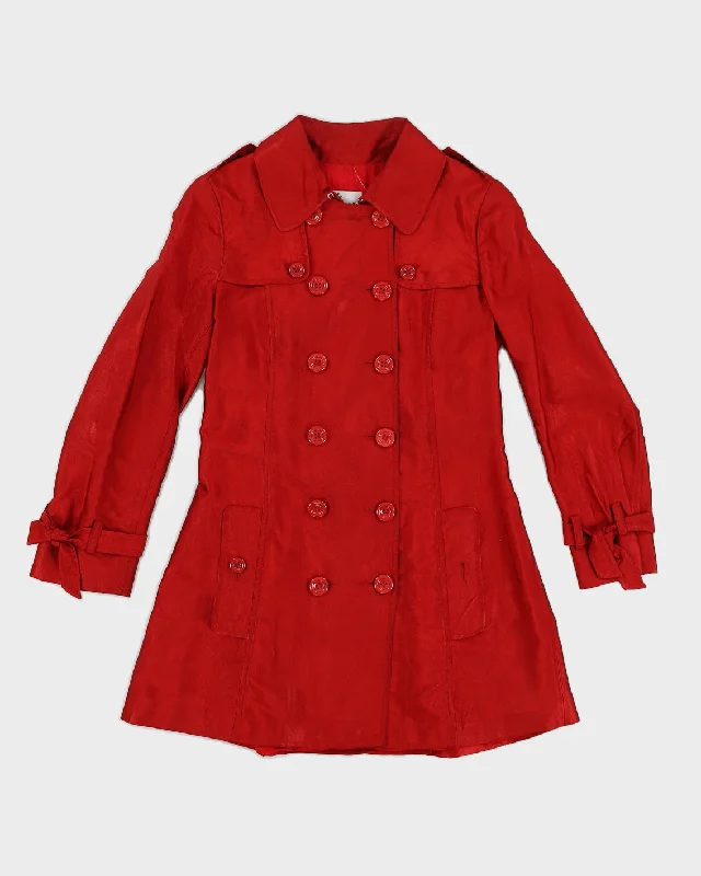 Red Moschino Cheap and Chic Trench Coat - XS Sleeveless Short Sleeve Long Sleeve