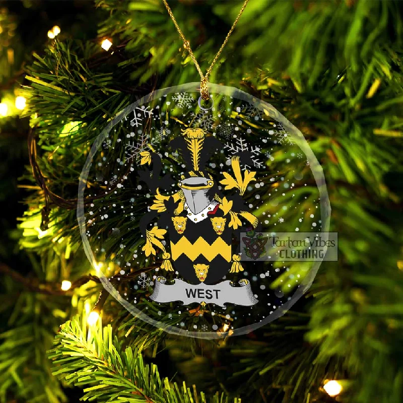 West Irish Clan Christmas Glass Ornament with Coat of Arms Stole Shawl Scarf