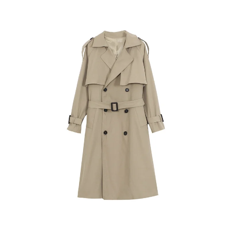 Autumn Coat With Belt Turtleneck Wrap Cape