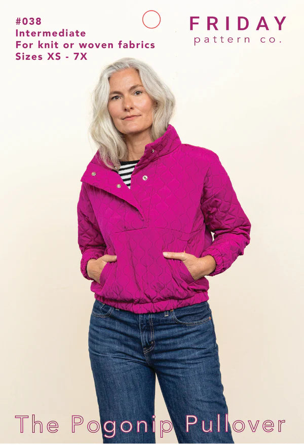 Pogonip Pullover Sewing Pattern | Friday Pattern Company Notched Neck Pullover