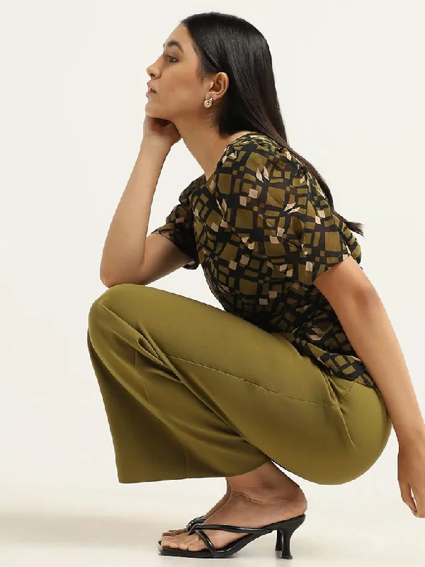 Wardrobe Olive Straight Trousers Trousers sophisticated sleek