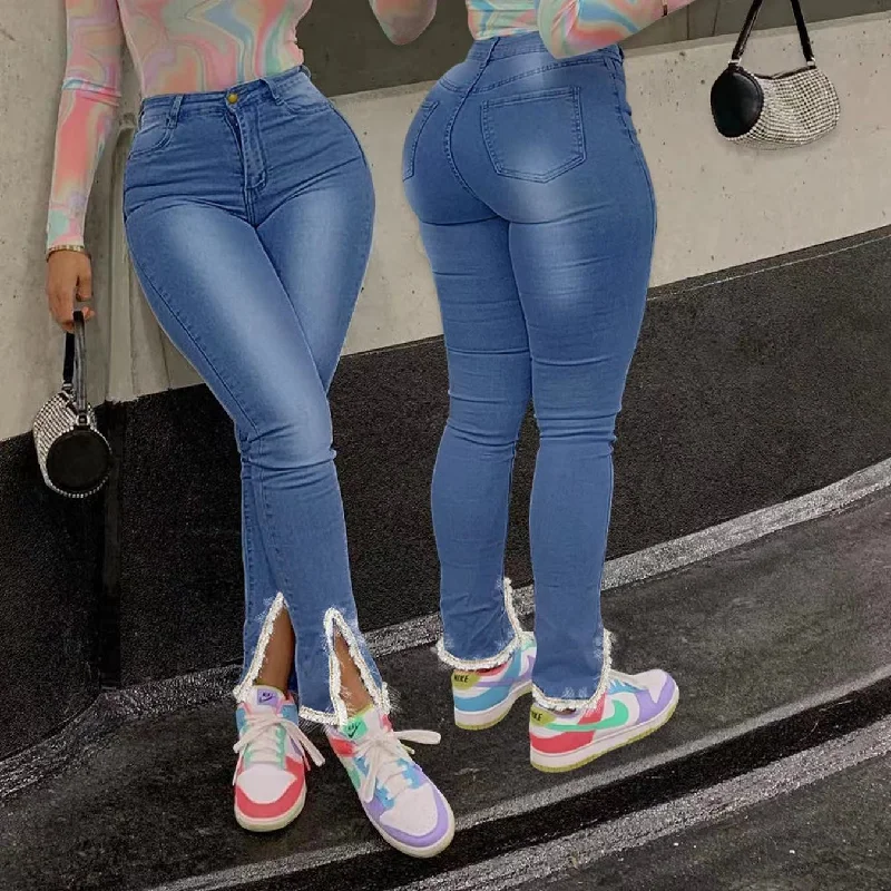 J&H 2023 new arrivals slim fit slit leg denim jeans sexy fashion causal trousers women' plus size jeans Skinny Trousers Denim Stretchy J&H 2023 new arrivals slim fit slit leg denim jeans sexy fashion causal trousers women' plus size jeans Skinny Trousers Denim Stretchy