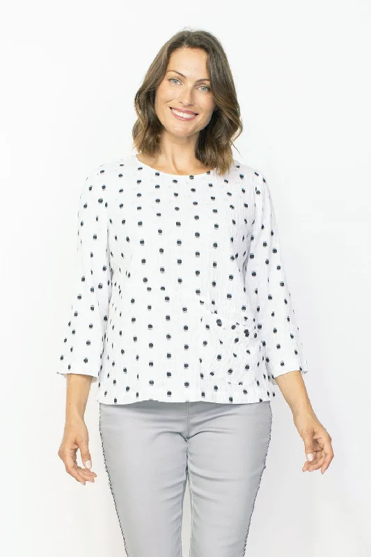 Habitat 41001 Embroidered Dots Pullover Elbow Length Sleeve