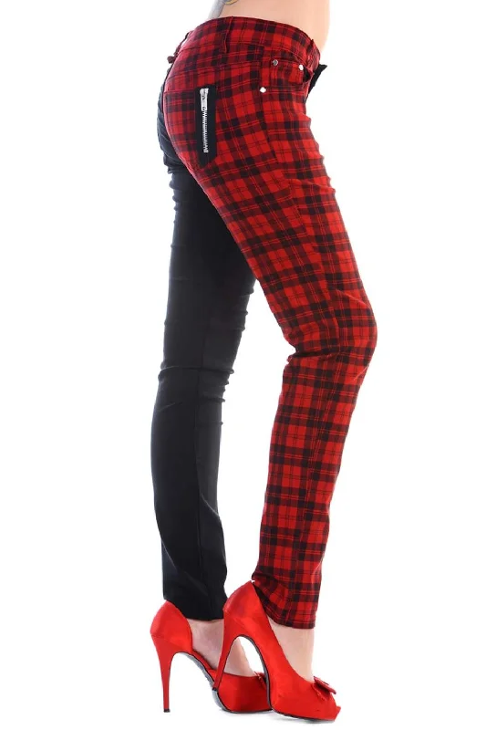 Lost Queen - Half The Damage Striped Trousers Trousers Flared Retro