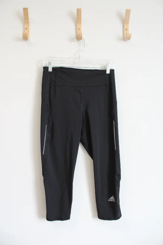 Adidas Black Athletic Capri Leggings | M Elegant Embellished Leggings
