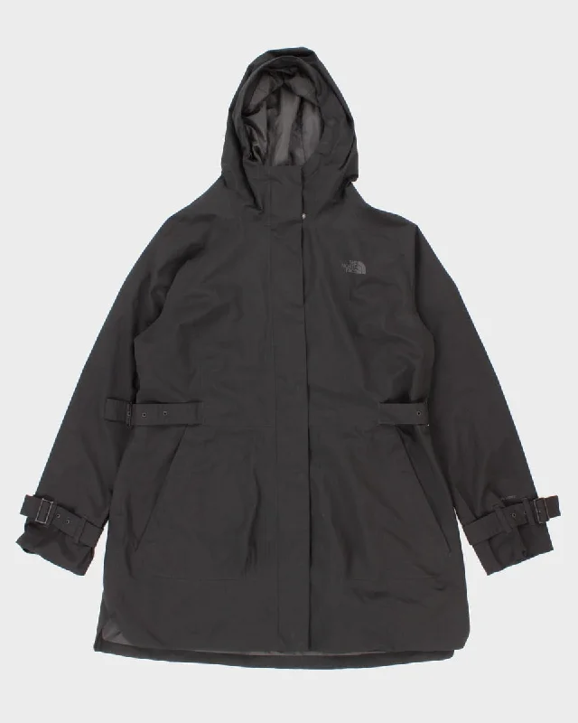 The North Face Black Side Belted Coat - XL Collared Crew Neck Turtle Neck