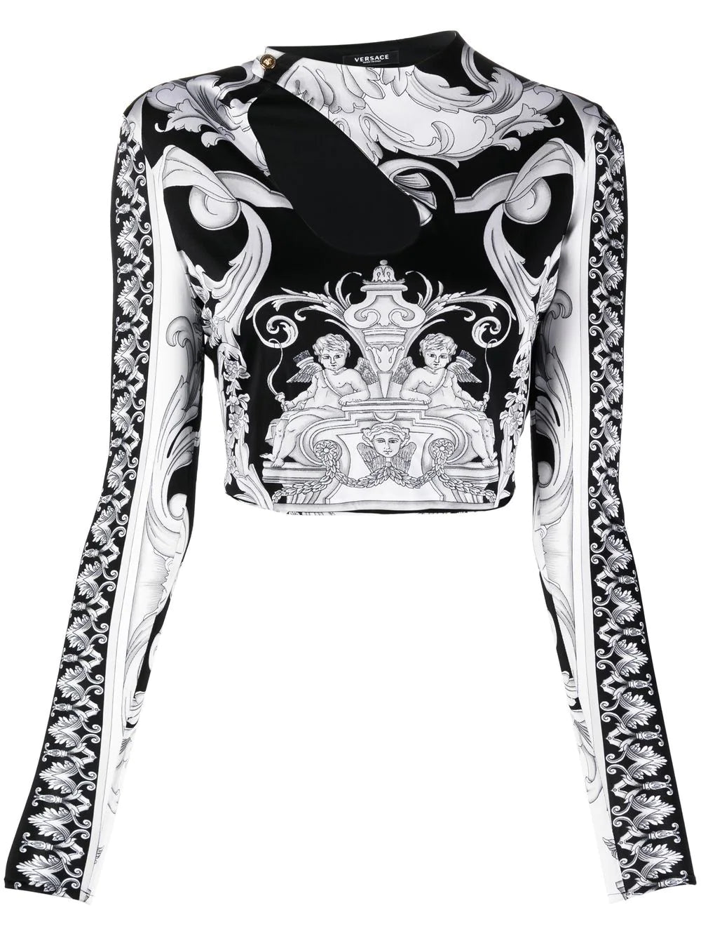 Versace Silver Baroque Tear Drop Crop Top Layered Multi-layer Single Layer
