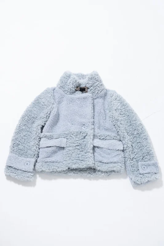 2way Fur Coat Stand-Up Roll-Neck Turtle