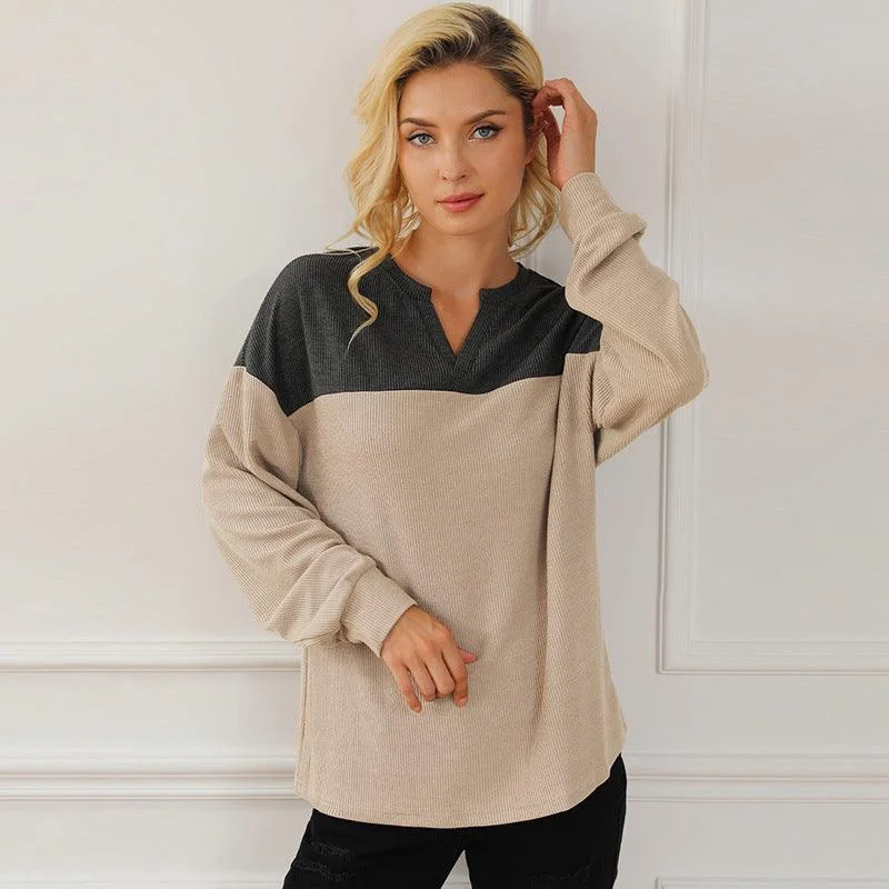 Autumn And Winter Long Sleeve V-neck Pullover European And American Sweater Flutter Sleeve Feminine