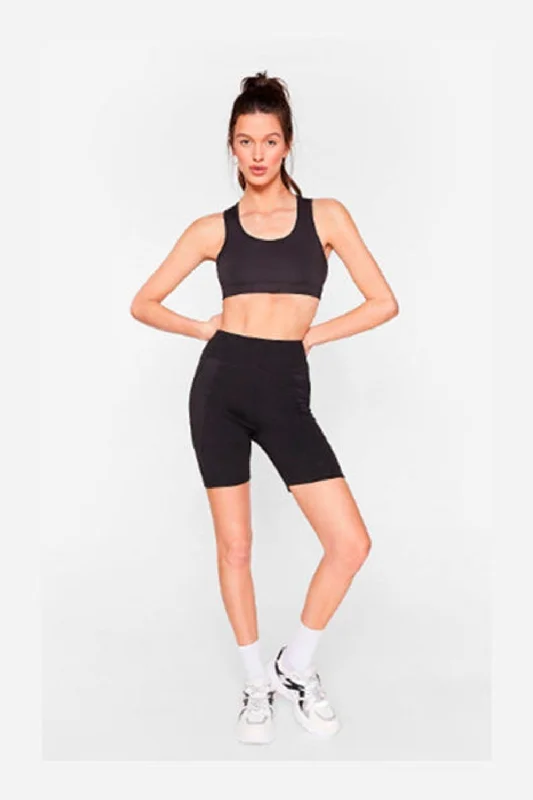 Black Racerback Crop Top Denim Fabric Leather Fabric Suede Fabric