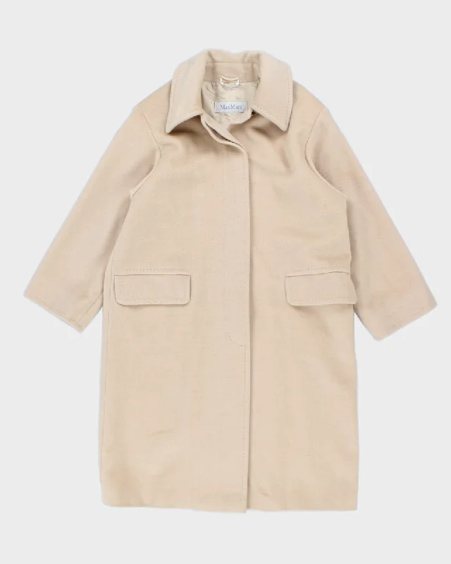 MaxMara Wool/Cashmere Coat - L Suede Faux Fur Shearling