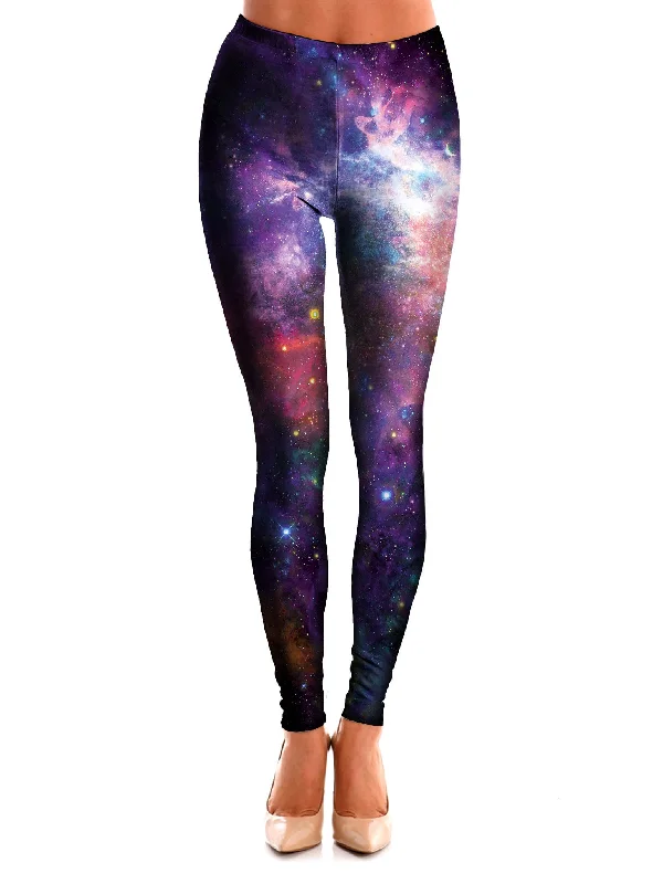Coral Corona Space Leggings Comfortable Cold Weather Leggings