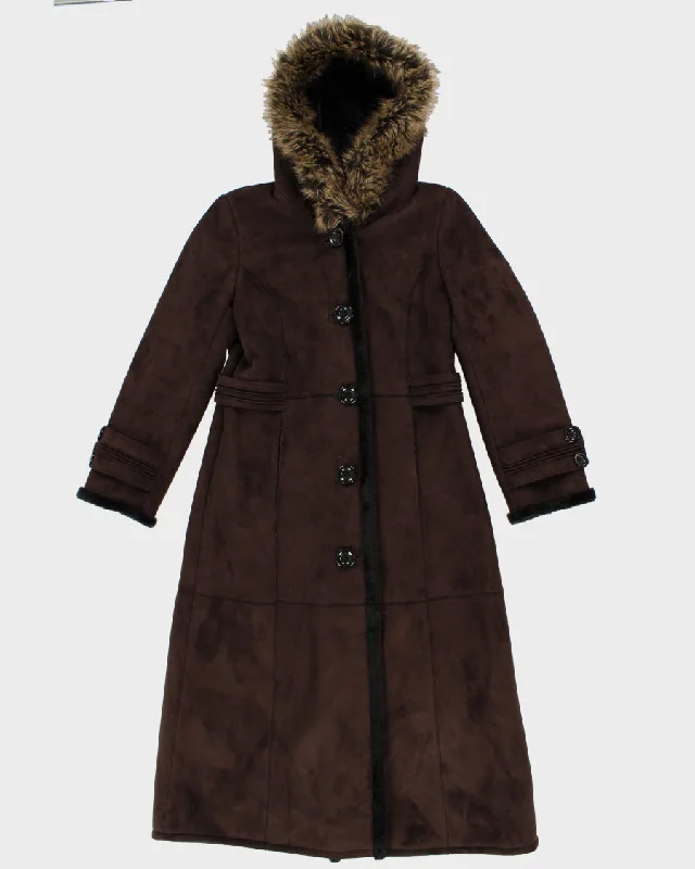 Vintage Novelti Faux Fur Hooded Coat - S Boat Neck Jacket Square Neck Jacket One-Shoulder Jacket Vintage Novelti Faux Fur Hooded Coat - S Boat Neck Jacket Square Neck Jacket One-Shoulder Jacket