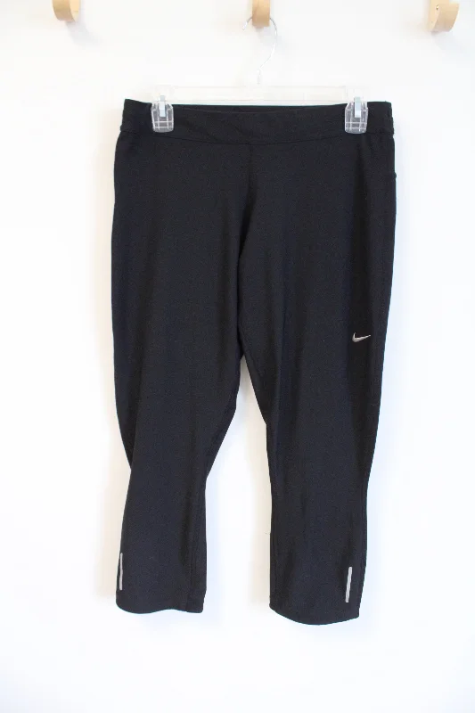 Nike Dri-Fit Black Capri Legging | L Comfortable Printed Workout Leggings