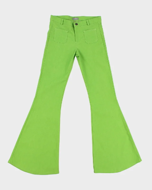 Retro 70s Style Naf Naf Flared Green Trousers - W30 L32 Trousers Corduroy Warm