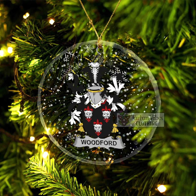 Woodford Irish Clan Christmas Glass Ornament with Coat of Arms Pockets Sleeves Lining Woodford Irish Clan Christmas Glass Ornament with Coat of Arms Pockets Sleeves Lining