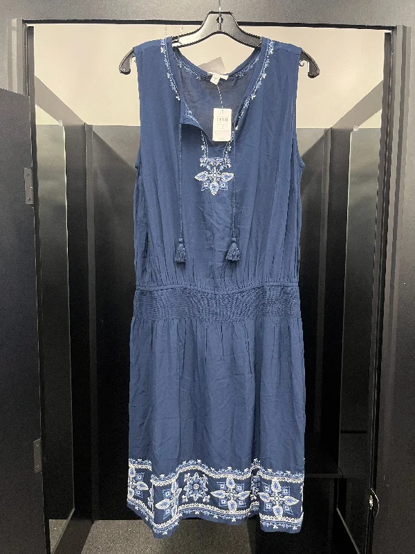 Blue Dress Casual Midi J Jill NWT, Size 1x Chic Off-Shoulder Midi Dress
