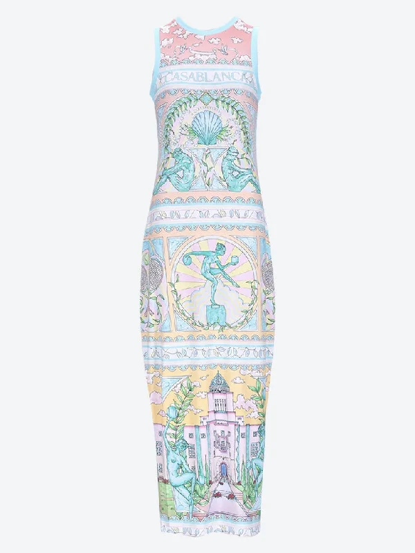 Vase printed midi tank dress Stylish Animal Print Midi Dress
