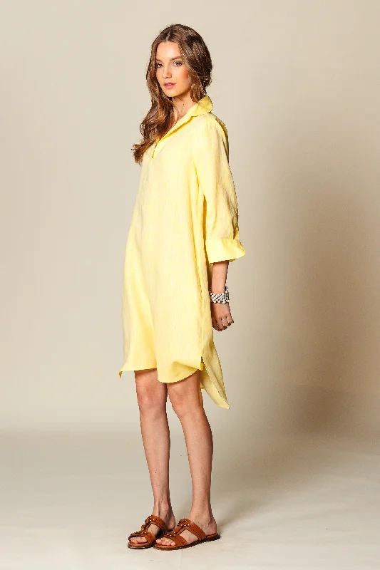 Dress "ATHENA MIDI" / Linen by Solbiati Fashionable Polka Dot Midi Dress
