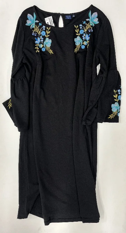 Dress Casual Midi By Kaari Blue  Size: 1x Trendy Fit-and-Flare Midi Dress