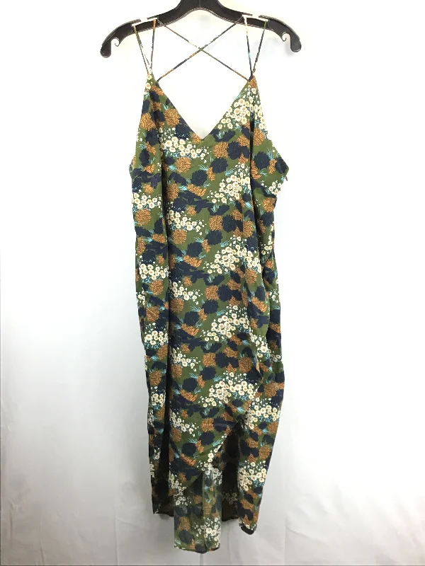 Dress Casual Midi By Suzanne Betro  Size: 2x Trendy Ruffle Hem Midi Dress