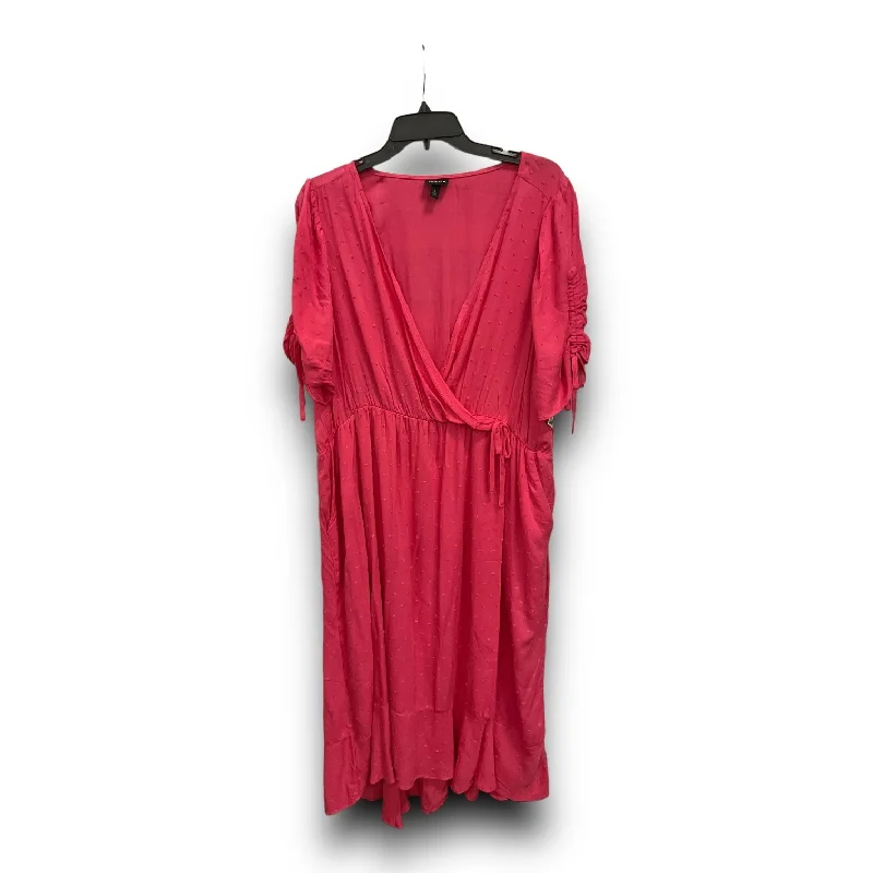 Pink Dress Casual Midi Torrid, Size 2x Comfortable Short Sleeve Midi Dress