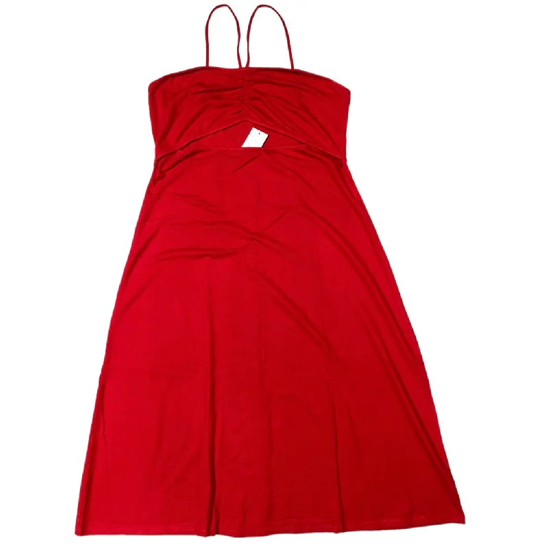 Red Dress Casual Midi Eloquii, Size 3x Elegant Puff Sleeve Midi Dress