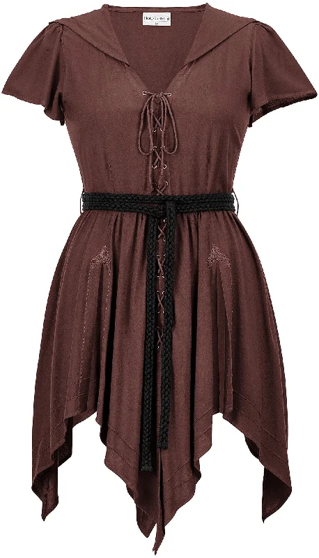 Robyn Midi Overdress Limited Edition Brown Chocolate Comfortable Lace-Up Midi Dress