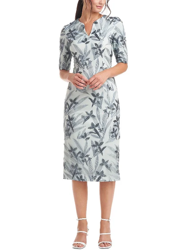 Shae Womens Formal Midi Sheath Dress Comfortable Floral Print Midi Dress