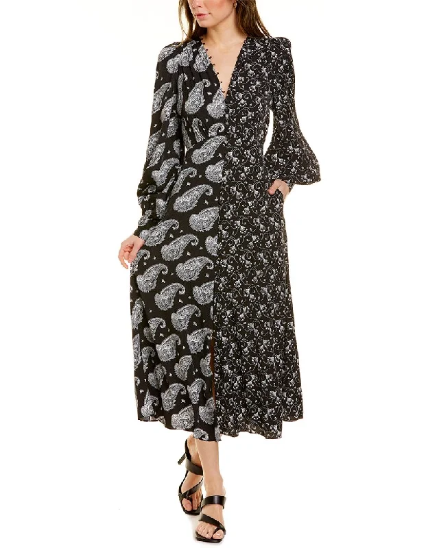 Ted Baker Baylei Rouleau Midi Tea Dress Elegant Pleated Detail Midi Dress
