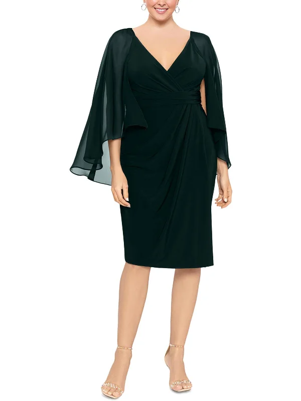 Womens Formal Midi Sheath Dress Stylish Satin Midi Dress