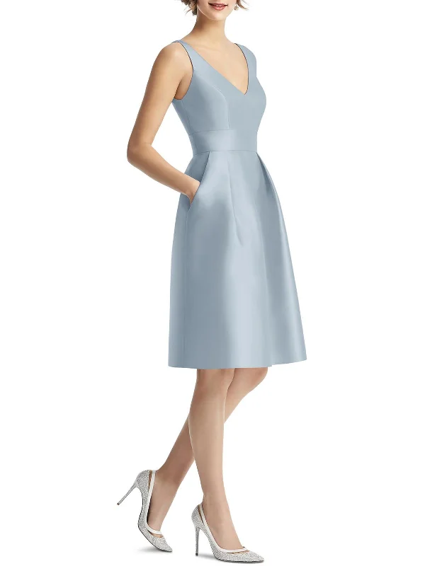 Womens Party Midi Fit & Flare Dress Stylish Cold Shoulder Midi Dress