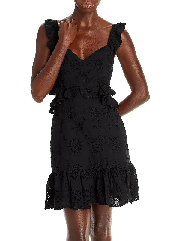 Womens Ruffled Midi Sundress Fashionable Polka Dot Midi Dress