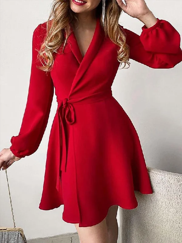 Red Party Midi-Dress Comfortable Casual Midi Dress