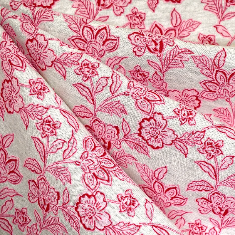 Scrolling Floral Outline Sweatshirt Fleece Pink Hoodie with Puffed Sleeves Voluminous Trendy Scrolling Floral Outline Sweatshirt Fleece Pink Hoodie with Puffed Sleeves Voluminous Trendy